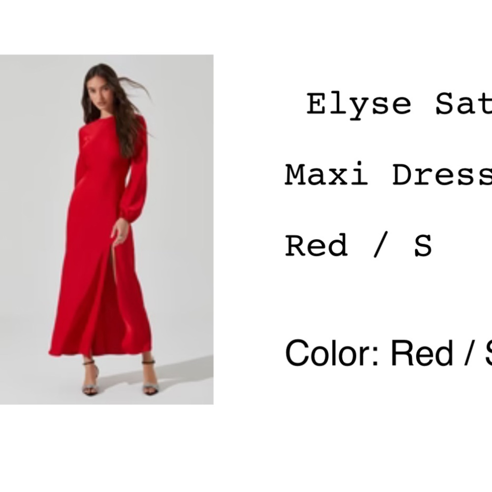 Astr Elegant Red Long Sleeve Dress